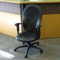 Abitibi Black Leather High Mesh Back Adjustable Task Chair